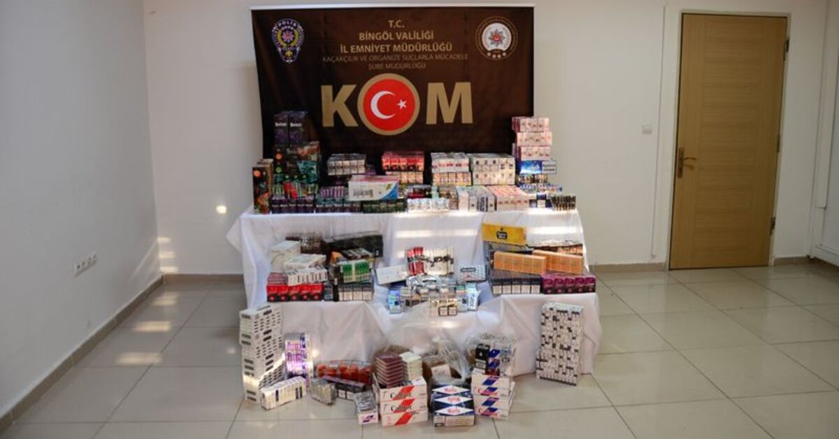 Bingöl’de 5 bin 59 paket sigara ele geçirildi